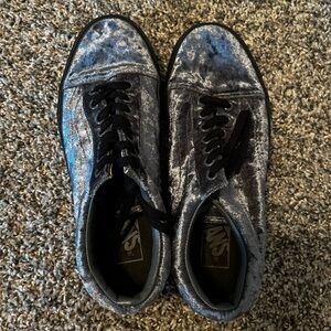 grey crushed velvet vans